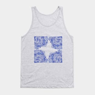 Blue Hand Drawn Doodles Tank Top